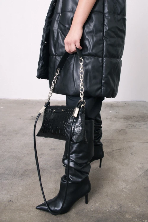 Handbag Croco Black