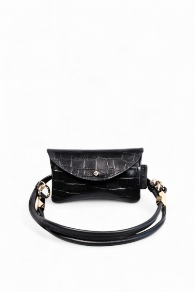 Pocket Bag  Croco + Leather Rope Gold