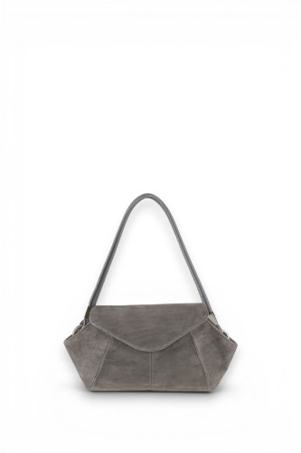 SHELL BAG S GREY VELVET 